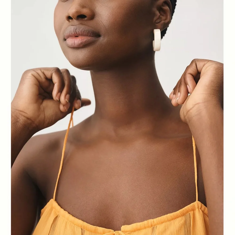 Sunday in Brooklyn Sheer Longline Cami in Orange - O/S - Picture 5 of 13